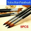 9 шт. Длинная ручка нейлоновая акварельная кисть акриловые кисти для рисования гуашью ручка Pintura художественные принадлежности аксессуары для художников канцелярские принадлежности