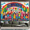 2D Multicultural Party Background, "Every Voice Matters" Rainbow Flower and Kids Decor Banner