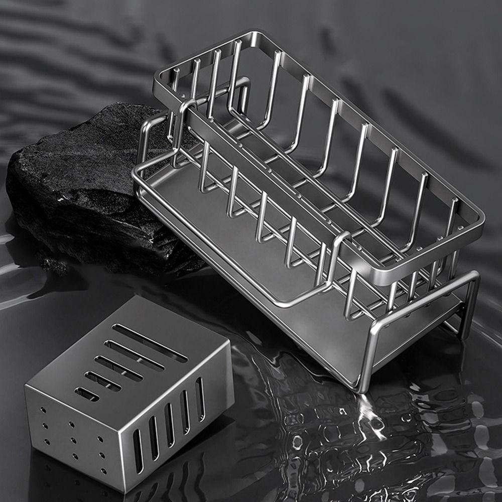 Большая емкость для слива кухонной раковины, самоосушающаяся полка для раковины, держатель для мыла и губки для дома