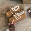 Fashion Autumn Winter Plush Cotton Women Snow Boot Fashion Belt Buckle Platform Flats Shoes Ladies Comfort Keep Warm Shoes Ankle Boots