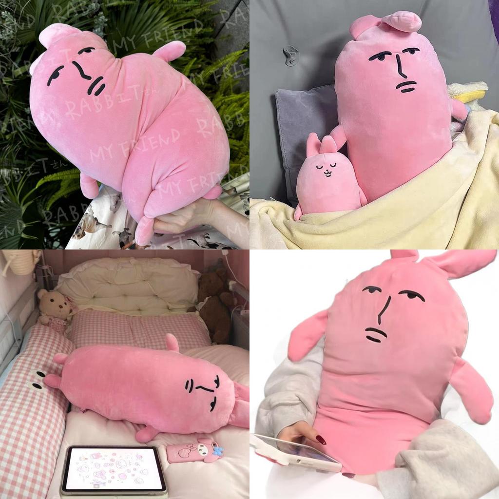Pink Rabbit Support Pillow For Adults With Plush Soft Material For Sleep And Relaxation