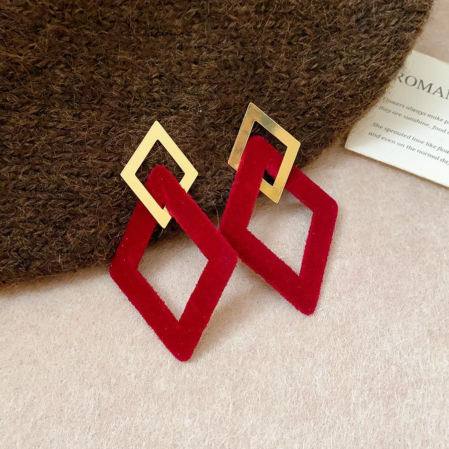 Серьги-подвески Геометрические с бантом Сердце леопарда Серебряная игла - Трендовый корейский стиль для женщин