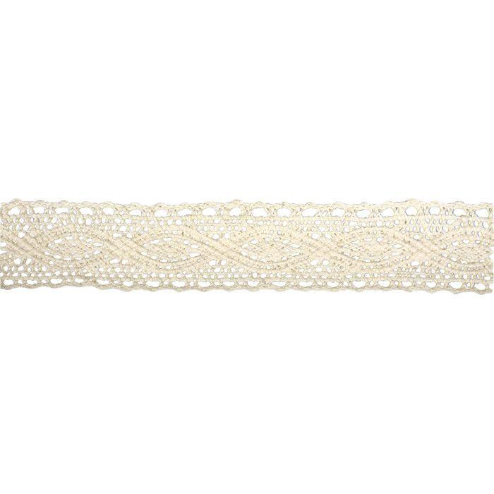 Galon en coton Cassandra, 2,3cm, carte en bois 2,5m, beige