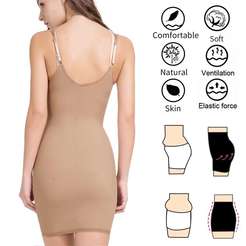 Full Slips Dress Seamless Shaping Underdress Body Shaper Tummy Control Shapewear Slimming Underskirt