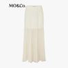 MO&Co. Silk Blend High-Waist Slit Midi Skirt