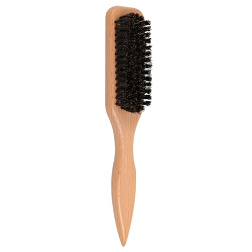 Boar Bristle Rat Tail Brush With Pointed Handle For Sleek Ponytail Styling Soft Wax Brush for Hair Smoothing Control Edge Control Tool