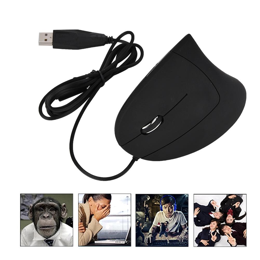 Проводная USB-мышь для левой руки, вертикальная, эргономичная игровая мышь, здоровая мышь для запястья