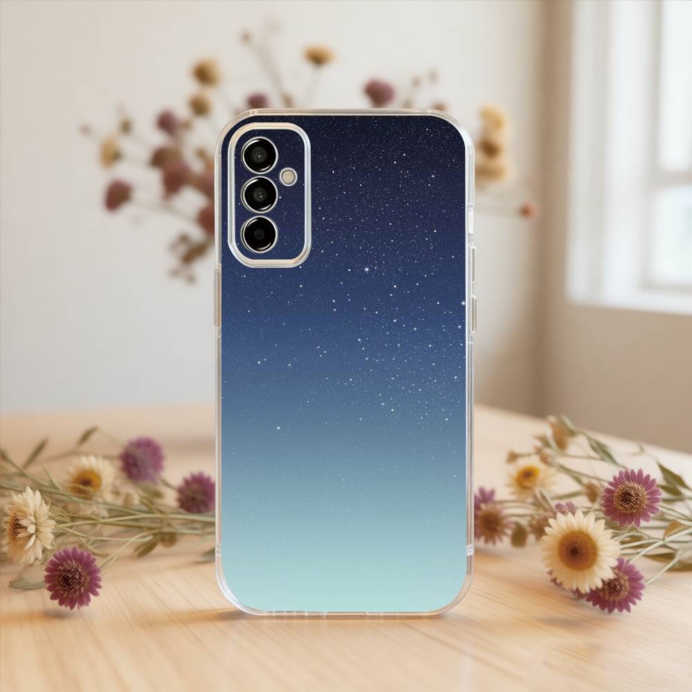 Однотонный чехол для телефона «Звездное небо» для Samsung A10, 12, 20, 21S, 30, 31, 40, 50, 51, 52, 70, 71 Прозрачная крышка