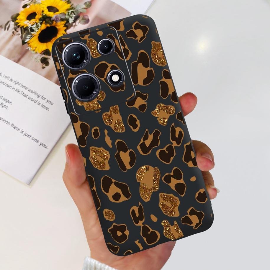For Infinix Note 30i Case Stylish Flower Black TPU Shockproof Bumper For Infinix Note 30 Pro X678B Phone Cover Note 30 5G Fundas