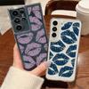Противоударный силиконовый чехол для телефона Samsung S24 S23 Ultra S22 S21 Plus S20 FE A55 A54 A53 A52 A35 A34 A14, мягкий прозрачный чехол с цветным рисунком губ