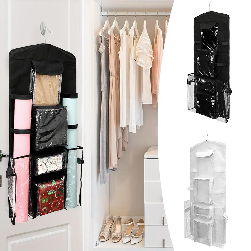 Большой бытовой прозрачный подвесной органайзер для хранения одежды для экономии места