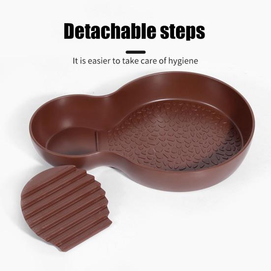 Reptile Bathing Pool Tortoise Food And Water Feeder Bowl with Ramp Reptile Feeding Dish Aquarium Ornament for Gecko Snake Turtle Bearded Dragon Lizard