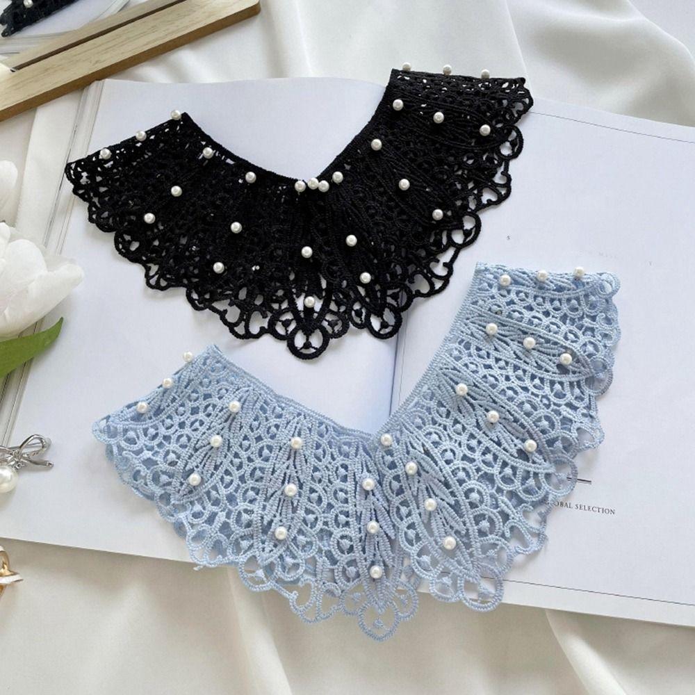 Pearl Decoration Shirt Collar Dress Decorative Shoulder Shawl Exquisite Lace Fake Collar Sewing EMA