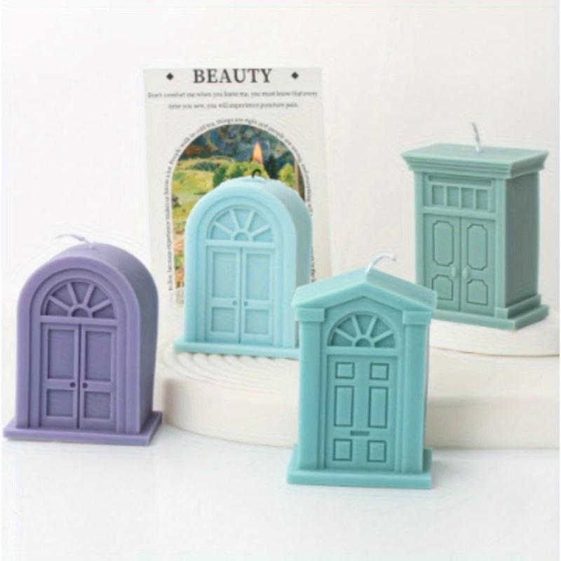 Новая силиконовая форма для свечей на окнах в европейском стиле, ароматизированная свеча, изготовление своими руками, ретро-двери, гипсовая смола, домашние поделки