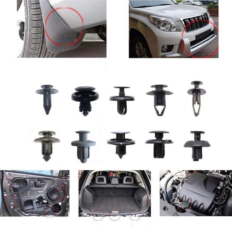 100Pcs Car Bumper Retainer Clips Automotive Body Trim Fixed Clip Auto Door Panel Push Pin Universal Vehicle Plastic Rivets Kit