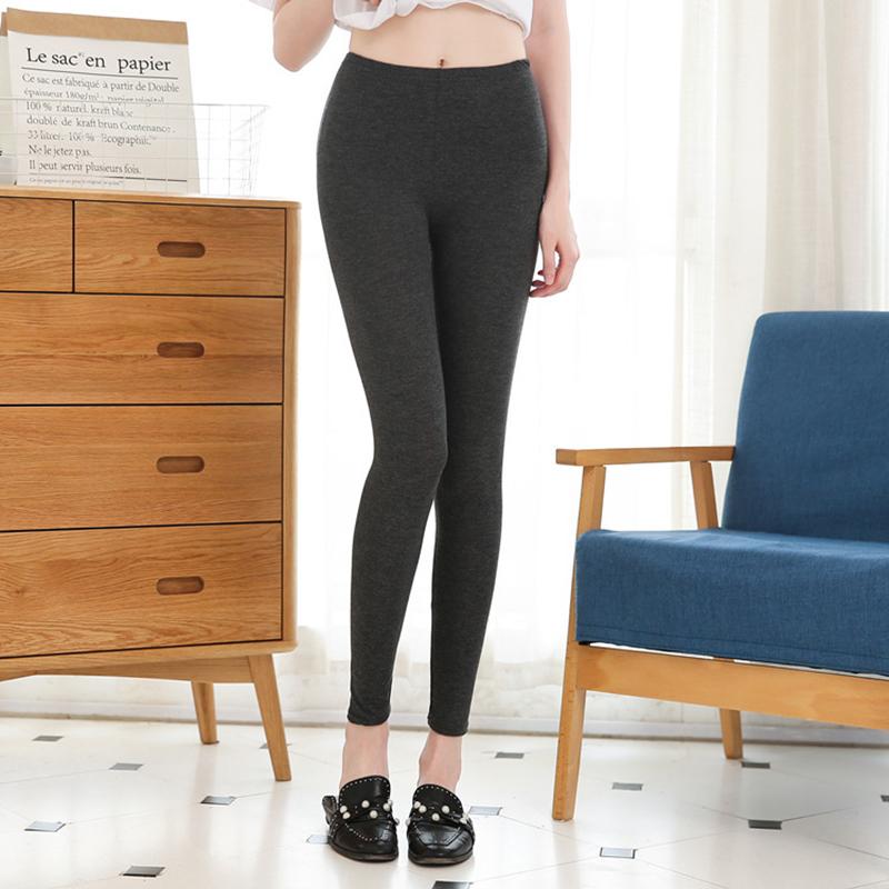 Women Modal Cotton Leggings Solid Color Yoga Pants High Waist Slim Fashion Sport Spring Fall Thin