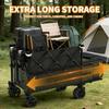 Portable Four-Wheeled Camping Cart with Large Capacity and Wide Wheels