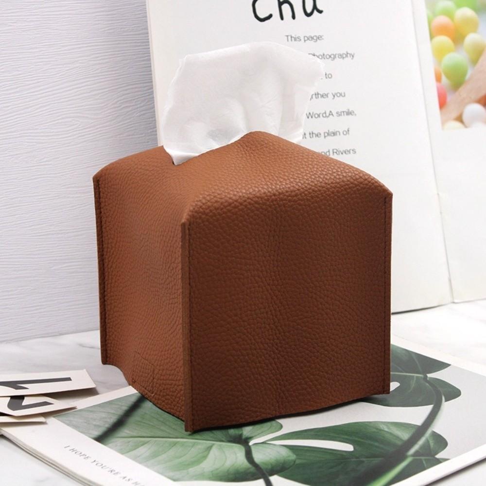 Square Tissue Container Waterproof Tissue Holder Minimalist Car Tissue Box Car Interior