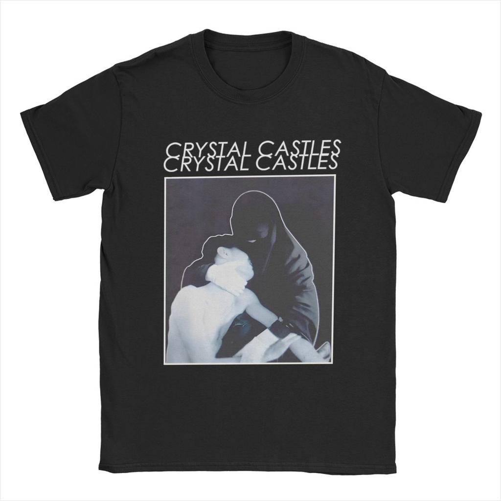 Мужская футболка Crystal Castles Потрясающая футболка из чистого хлопка С коротким рукавом Футболка с круглым вырезом Топы Классическая