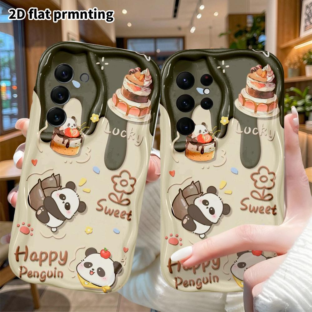 Phone case: 2D flat Samsung Galaxy A34 A35 M05 M06 S20 S22 S21 FE Plus 5G protective case, dessert panda, perfect Christmas and Halloween holiday gift