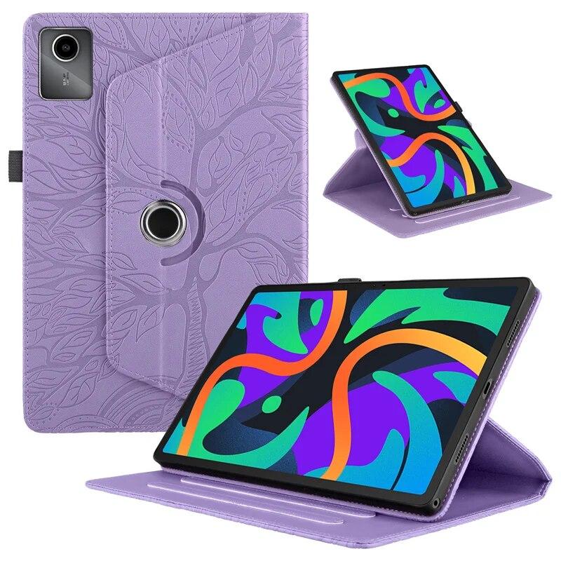 Вращающийся на 360 градусов чехол для Lenovo Tab M11, чехол 2024 с тиснением под дерево, чехол для XiaoxinPad 2024 Xiaoxin Pad 2024, 11 дюймов, чехол для планшета
