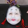 Noh Mask Sun Jiro: Japanese Drama Prop - Red Prajna Tengu Ghost Head, Ugly Woman Performance Mask.