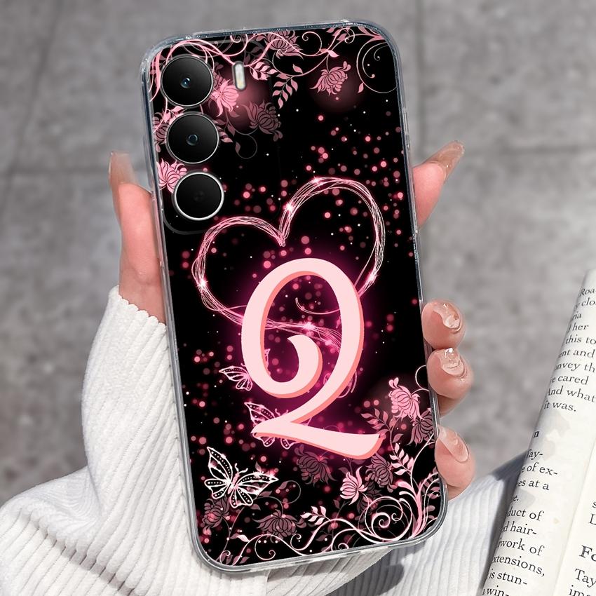 Чехол для телефона Realme C71 C67 C65 C63 C61 C55 C53 C35 C85 Pro C75 C75x Красивое Сердце с Буквами Мягкий Корпус Прозрачный ТПУ Силикон Противоударный Чехол