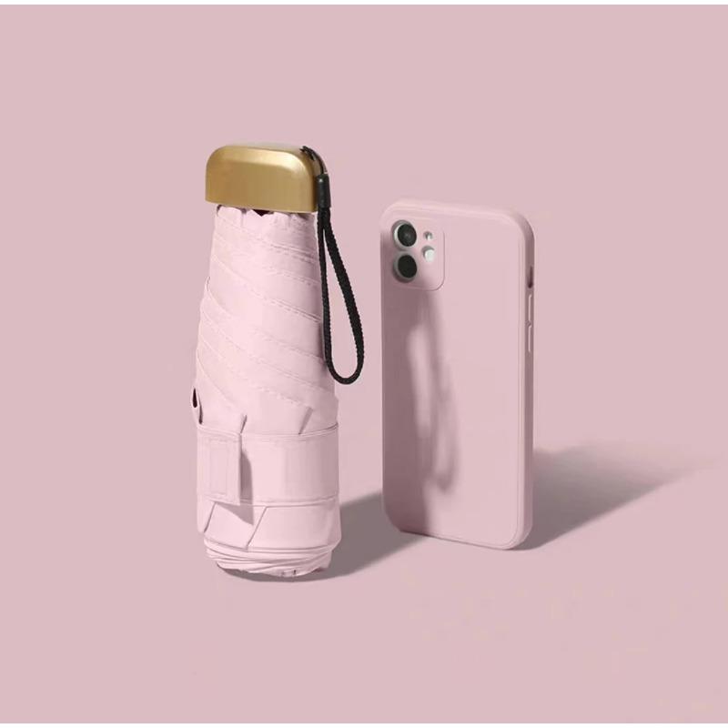 Ультралегкий женский мини-зонт с 50-кратным складыванием, защита от солнца и ультрафиолета, зонт двойного назначения, карманный зонт от солнца