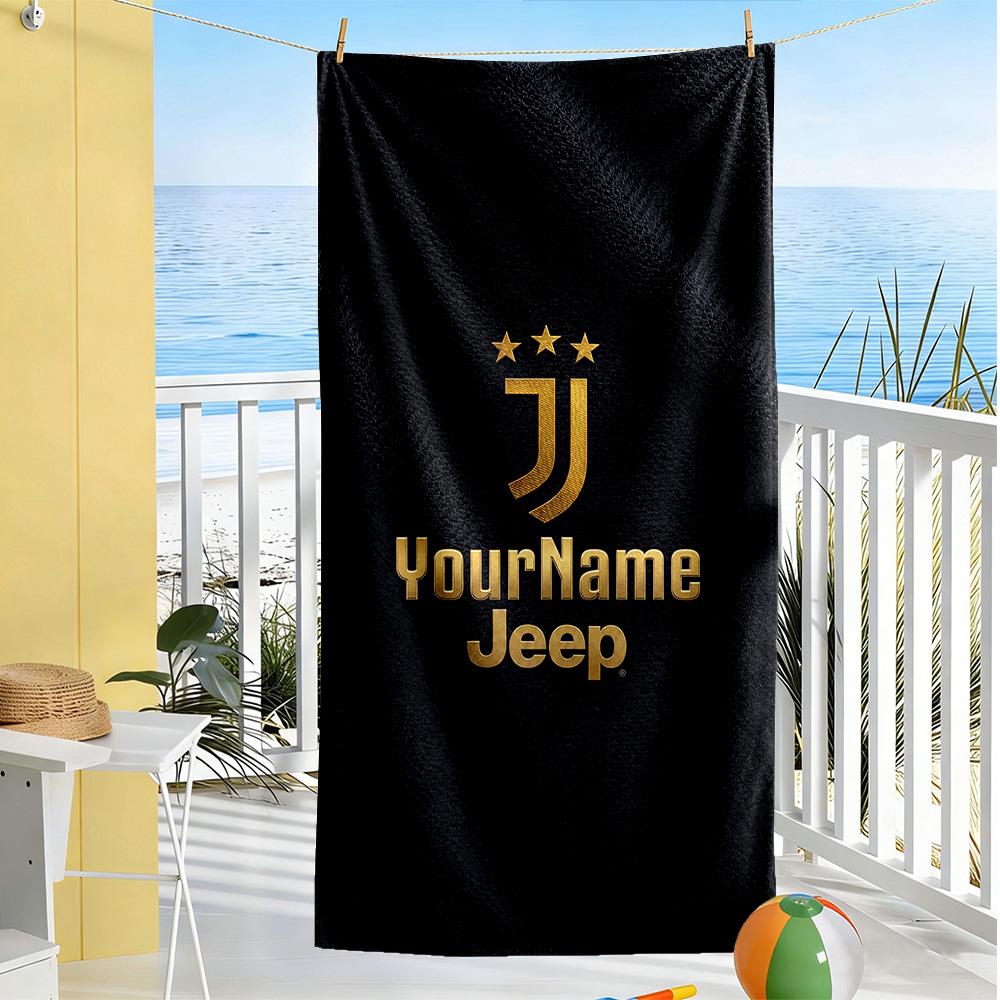 Juventus Personalized Name Beach Towel Soft Durable Quick-Dry Ideal for Travel Outdoor Swim Pool Yoga Surf Camping Hiking Gym Gift Holiday
