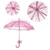 Foldable Lace Parasol for Little Girls Elegant 55cm Handle Tea Party Decoration