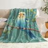 Blue Bird Print Fuzzy Blanket , Warm and comfortable throw blanket sofa bed sofa camping trip, the best gift.