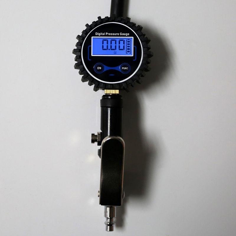 Цифровой насос для накачивания шин с манометром 200 фунтов на квадратный дюйм, воздушный патрон для грузовика/автомобиля/велосипеда