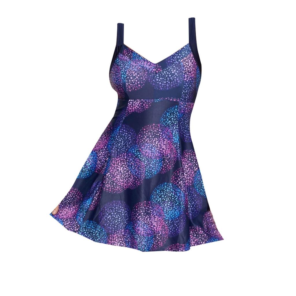 Купальники больших размеров для женщин, купальный костюм из двух частей, струящееся платье для плавания с шортами