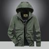 Autumn and Winter New Men's Elastic Jacket Hooded Windproof Breathable Large Size Removable Hat Men's Casual Jacket Jacket