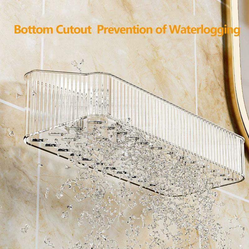 Угловая настенная полка для хранения косметики, пластиковый органайзер, не требующий сверления, для аксессуаров для ванной комнаты