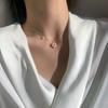 Корейская версия простого натурального ожерелья из пресноводного жемчуга женская ins ретро 11k золотое литье плетение нишевый дизайн цепочка на шею тренд