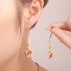 Серьги из акрила, полу-хостинг, экологичные, персонализированные серьги-нож и вилка с кленовым листом ко Дню Благодарения