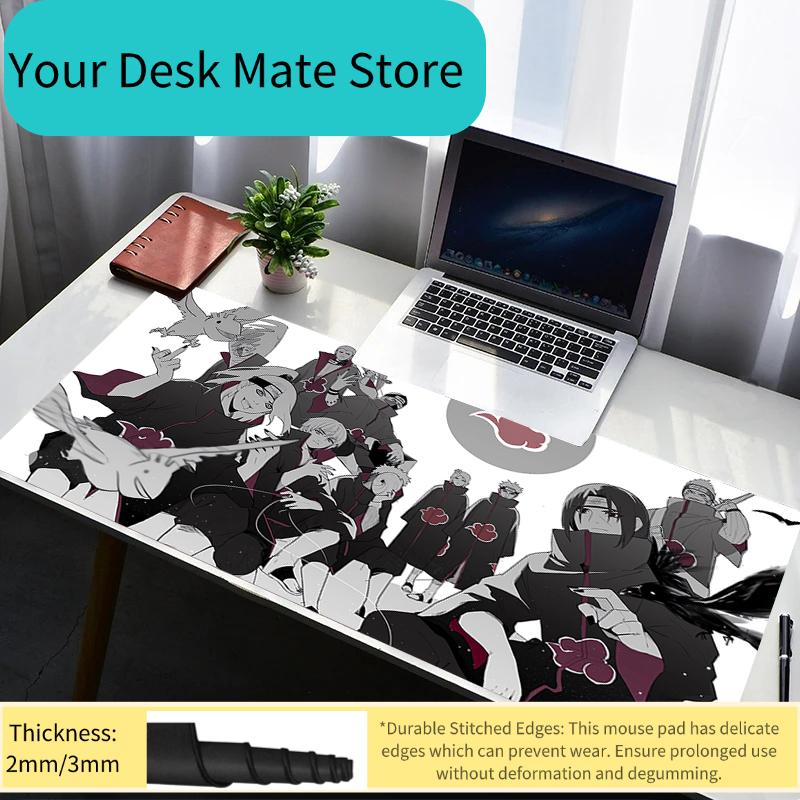 Mouse Pad PC Non Slip Rubber Mousepad Laptop Gamer Cabinet HD Keyboard Pad Naruto Akatsuki Office Computer Gaming Desk Mouse Mat