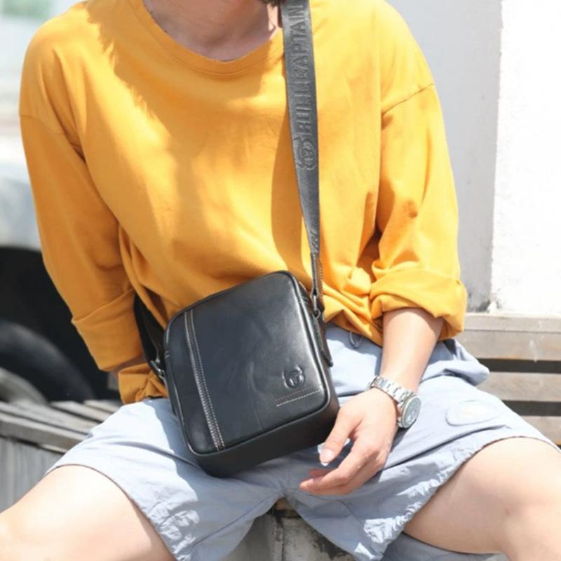 BULLCAPTAIN Мужская сумка через плечо, мужские сумки на плечо, сумки на молнии, большая вместительная сумка из натуральной кожи для мужчин, сумки-мессенджеры