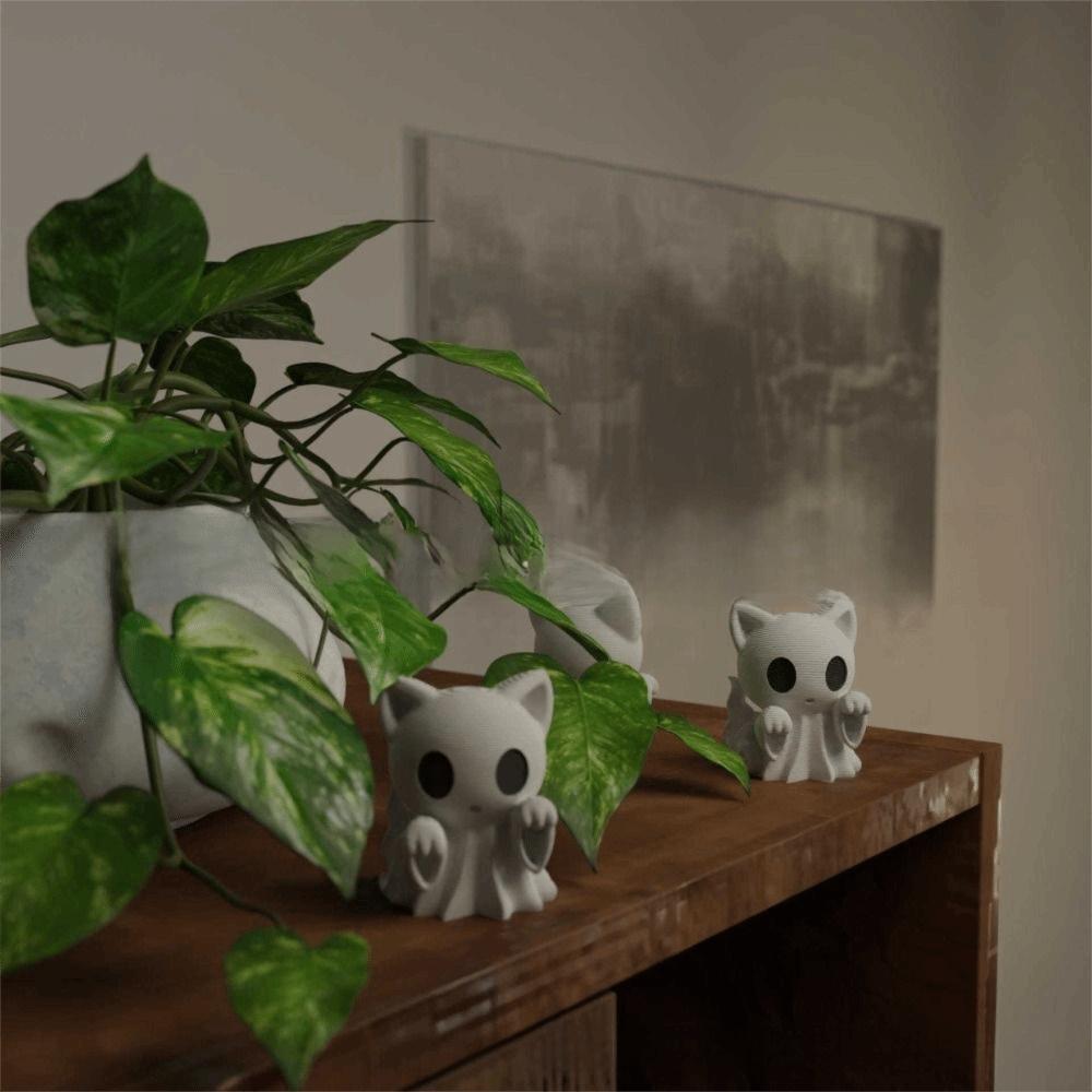3D Print Ghost Ornaments Plastic Kitten Ghost Ornaments Desktop Decoration