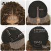 Noble Synthetic Lace Front Wig 22 Inch Curly Lace Part Water Wavy Mixed Brown Lace Wig For Women Lace Front Wigs For Women Wig