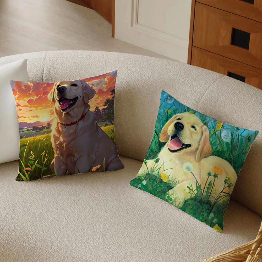 Labrador Retriever Pillow Friendly Dog Plush Cushion Cushion Cover Pillowcase Anti-Dustmite Living Room Sofa Decor Cushion Room