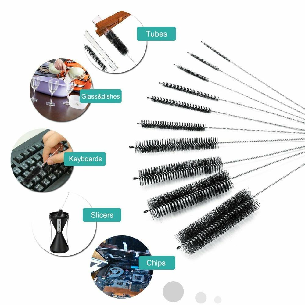 New Spiral Handle Stainless Steel Washing Bottle Brush Water Cup Straw Cleaner Cleaning Tools