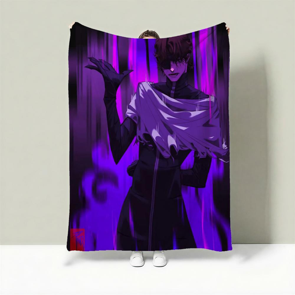 Anime B-Bleach Throw Lightweight 240g Flannel Blanket Soft Skin-friendly for Summer Cooling