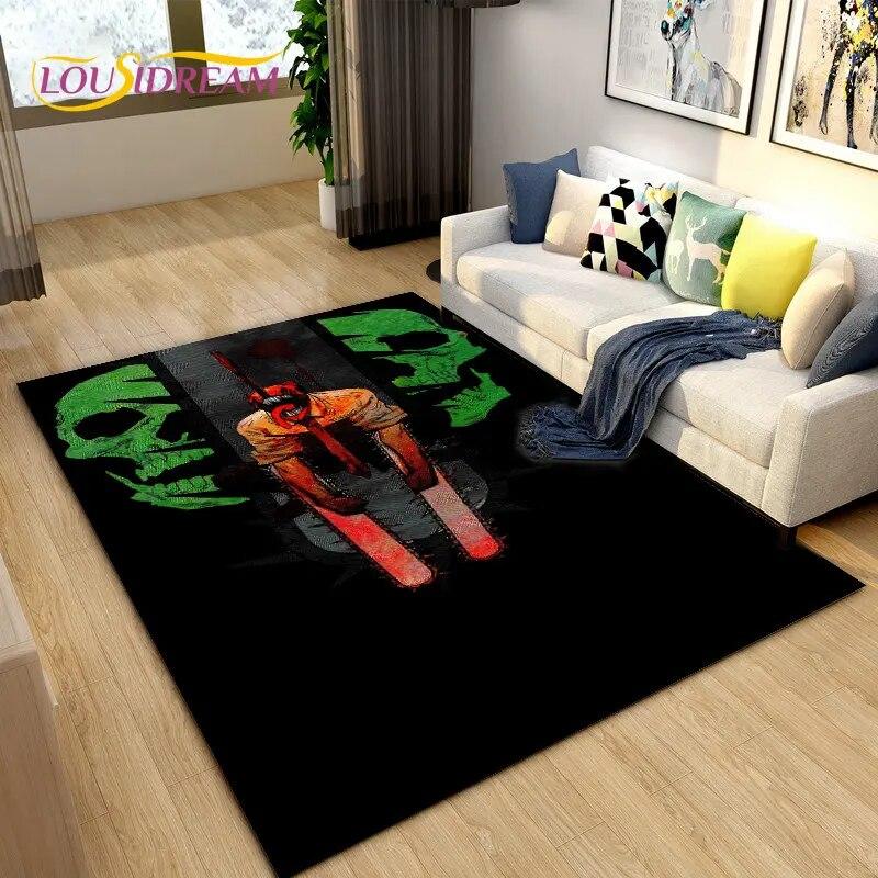 3D Chainsaw Man Anime Denji Cartoon Area Rug, ковер для гостиной, спальни, дивана, коврика, украшения, детский нескользящий напольный коврик