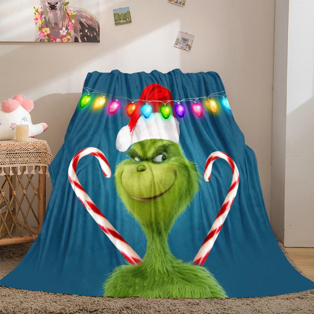 Christmas Gift Comedy Movie How the Grinch Stole Christmas blanket home warming, four season bed decoration sofa cover flannel throwing blanket K12