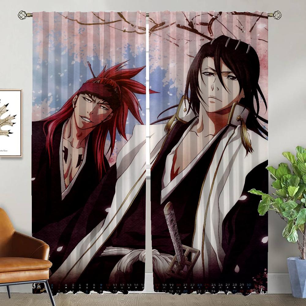 BLEACH Blackout Curtain for Room 2 Panel Curtains Детская комната Домашний интерьер Шторы Хэллоуин Украшения Разделительные жалюзи Гостиная