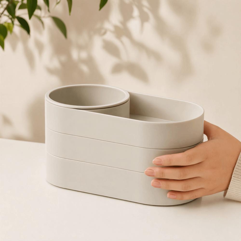 Minimalist Multi-Layer Storage Box 360° Rotating Pen Holder Jewelry Storage Box Jewelry Storage