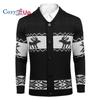 Cozy Up Men's Christmas Cardigans Ugly Xmas Sweaters Reindeer Snowflake Shawl Collar Knitted Cardigan Sweater