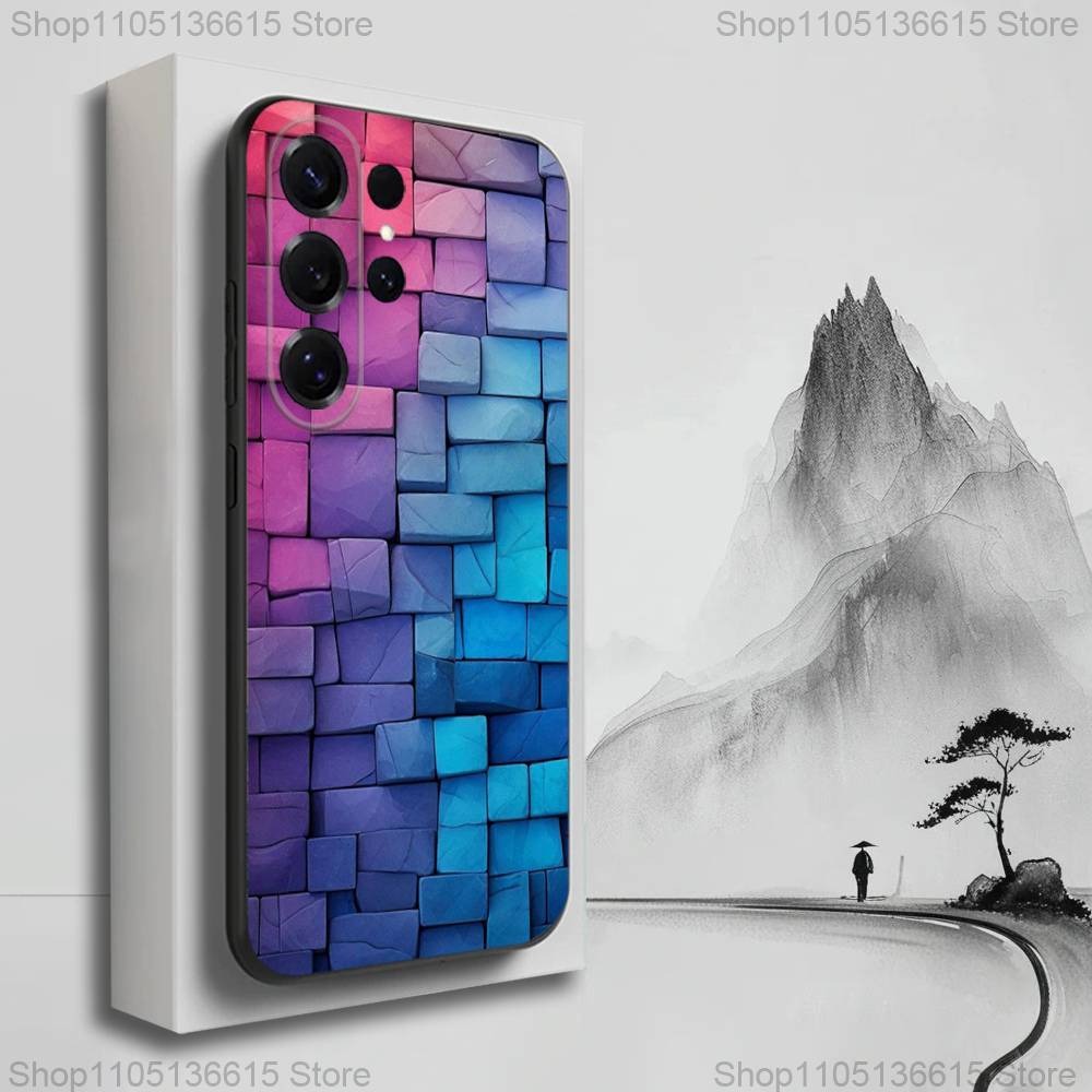 3D Художественный Блок Крутой Чехол Для Телефона Для Samsung S25,S24,S23,S22,S21,S20,S10,Ultra,Plus,Lite,FE,Мягкий Силиконовый Черный Чехол